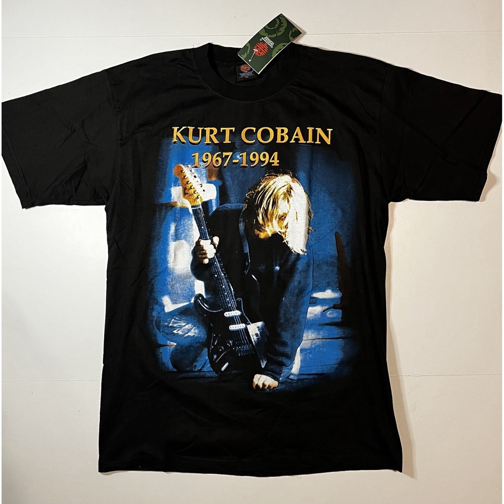 Kurt Cobain Nirvana Band Reprint T-Shirt Size XL NWT RARE VTG
